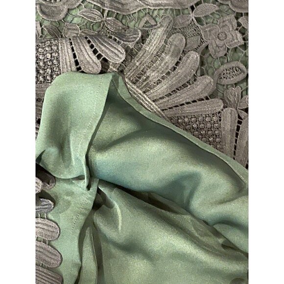Lovers + Friends Green Lace Sleeveless Round Neck Caspian Shift Dress Size S - Picture 11 of 12